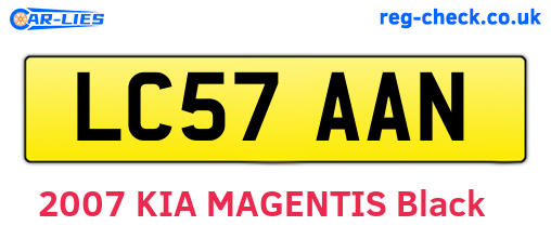 LC57AAN are the vehicle registration plates.