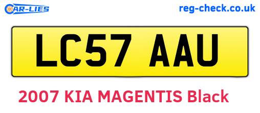 LC57AAU are the vehicle registration plates.