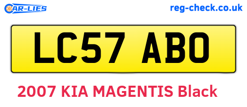 LC57ABO are the vehicle registration plates.