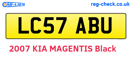 LC57ABU are the vehicle registration plates.