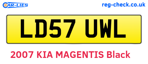 LD57UWL are the vehicle registration plates.