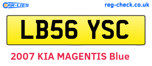 LB56YSC are the vehicle registration plates.
