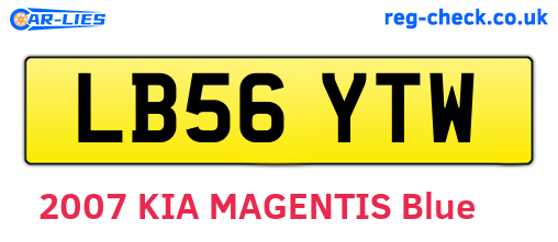 LB56YTW are the vehicle registration plates.