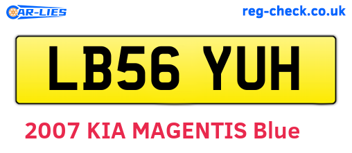 LB56YUH are the vehicle registration plates.