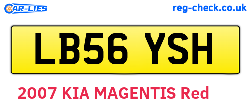 LB56YSH are the vehicle registration plates.