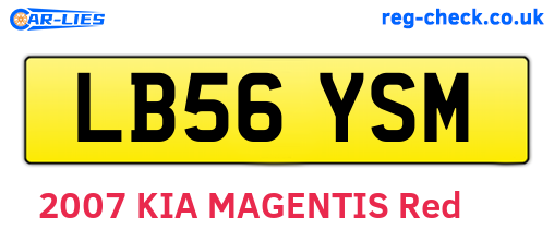 LB56YSM are the vehicle registration plates.