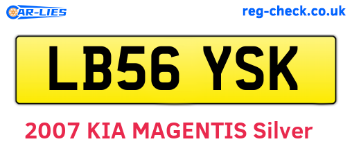 LB56YSK are the vehicle registration plates.