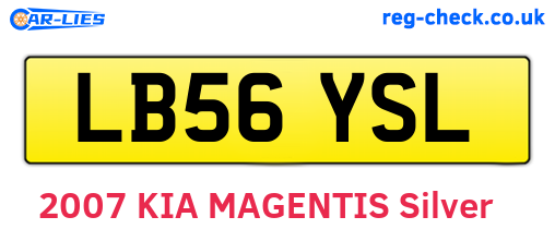 LB56YSL are the vehicle registration plates.