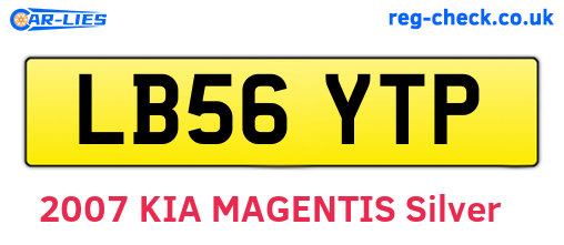 LB56YTP are the vehicle registration plates.