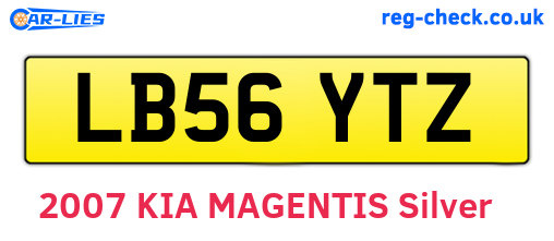 LB56YTZ are the vehicle registration plates.