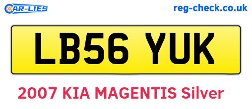 LB56YUK are the vehicle registration plates.