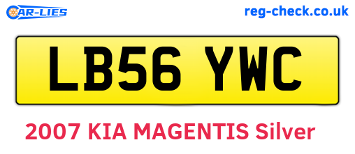 LB56YWC are the vehicle registration plates.