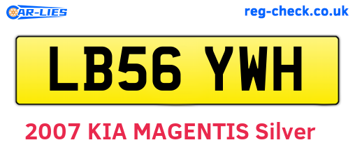 LB56YWH are the vehicle registration plates.