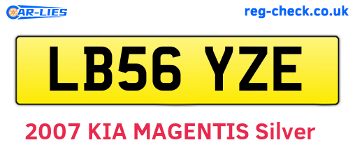 LB56YZE are the vehicle registration plates.