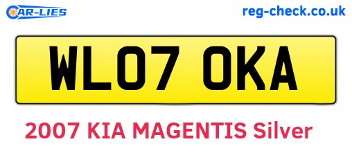 WL07OKA are the vehicle registration plates.