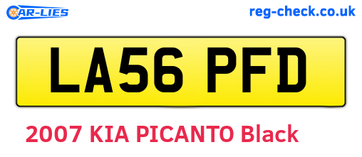 LA56PFD are the vehicle registration plates.