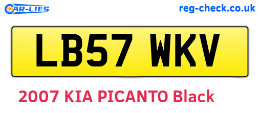 LB57WKV are the vehicle registration plates.