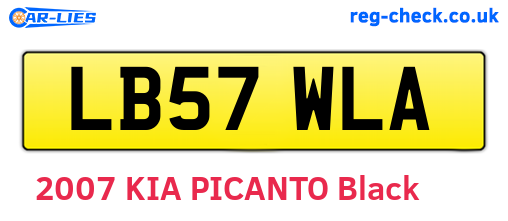 LB57WLA are the vehicle registration plates.