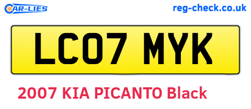 LC07MYK are the vehicle registration plates.