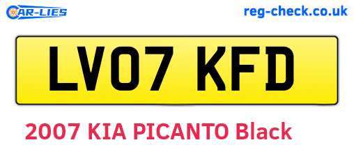 LV07KFD are the vehicle registration plates.