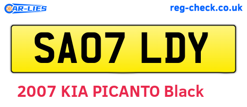 SA07LDY are the vehicle registration plates.