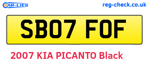 SB07FOF are the vehicle registration plates.