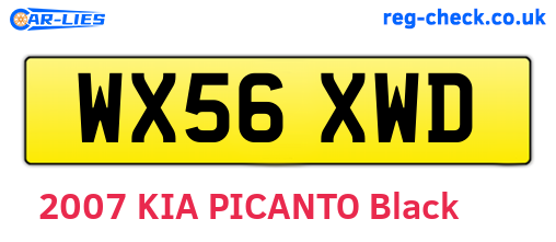 WX56XWD are the vehicle registration plates.