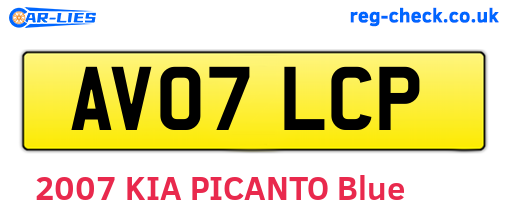 AV07LCP are the vehicle registration plates.