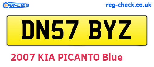 DN57BYZ are the vehicle registration plates.