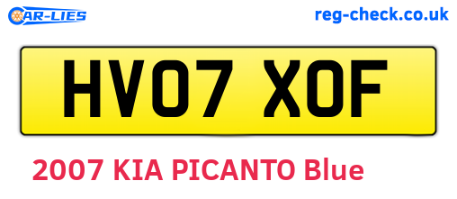HV07XOF are the vehicle registration plates.