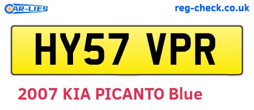 HY57VPR are the vehicle registration plates.