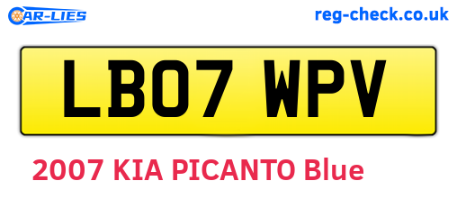 LB07WPV are the vehicle registration plates.
