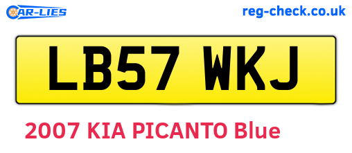 LB57WKJ are the vehicle registration plates.