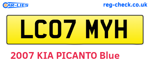 LC07MYH are the vehicle registration plates.