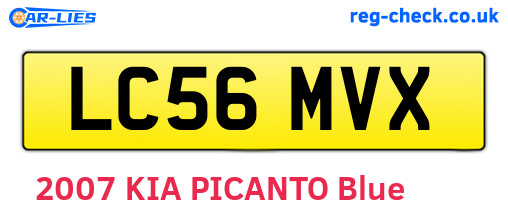 LC56MVX are the vehicle registration plates.