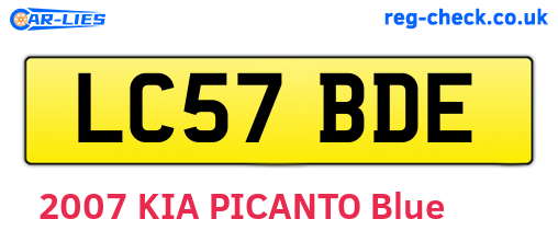 LC57BDE are the vehicle registration plates.
