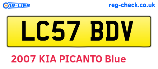 LC57BDV are the vehicle registration plates.
