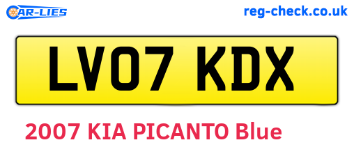 LV07KDX are the vehicle registration plates.