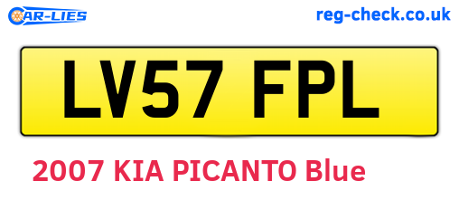 LV57FPL are the vehicle registration plates.