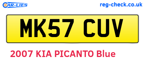 MK57CUV are the vehicle registration plates.