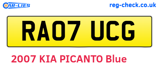 RA07UCG are the vehicle registration plates.