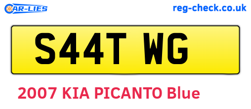S44TWG are the vehicle registration plates.