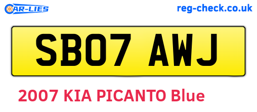 SB07AWJ are the vehicle registration plates.