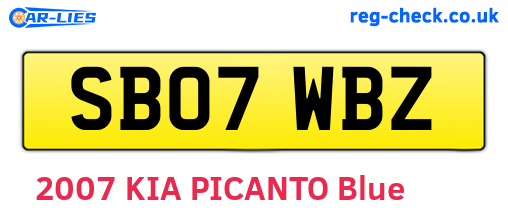 SB07WBZ are the vehicle registration plates.