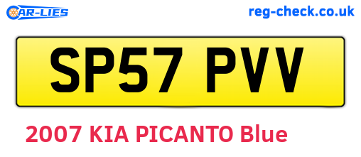 SP57PVV are the vehicle registration plates.
