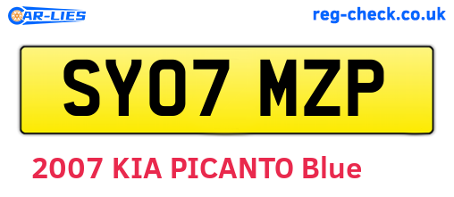 SY07MZP are the vehicle registration plates.
