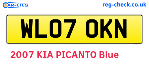 WL07OKN are the vehicle registration plates.