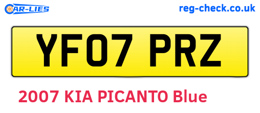 YF07PRZ are the vehicle registration plates.