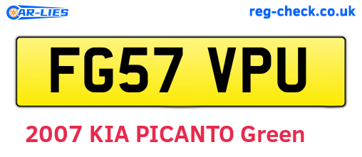FG57VPU are the vehicle registration plates.