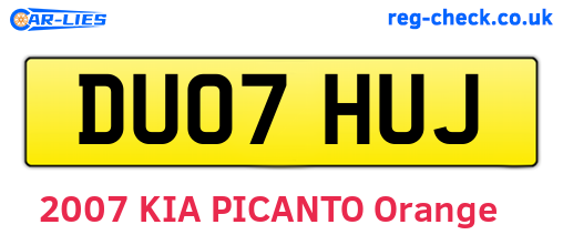DU07HUJ are the vehicle registration plates.